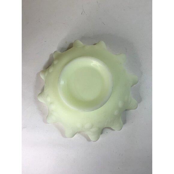 Vintage Fenton Uranium Custard Glass Candy Dish Art Deco Depression Vaseline - Picture 4 of 9